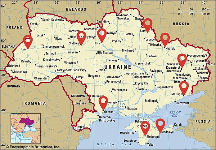 Ukrainian cities involved in Gagarin’s flight. Most of them are now being bombed by Russia